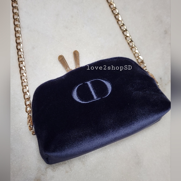 Christian Dior Cosmetics Pouch Clutch Blue Crossbody NWT